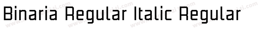 Binaria Regular Italic Regular字体转换